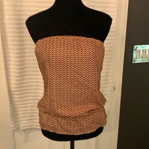 Jenny Han strapless chevron top